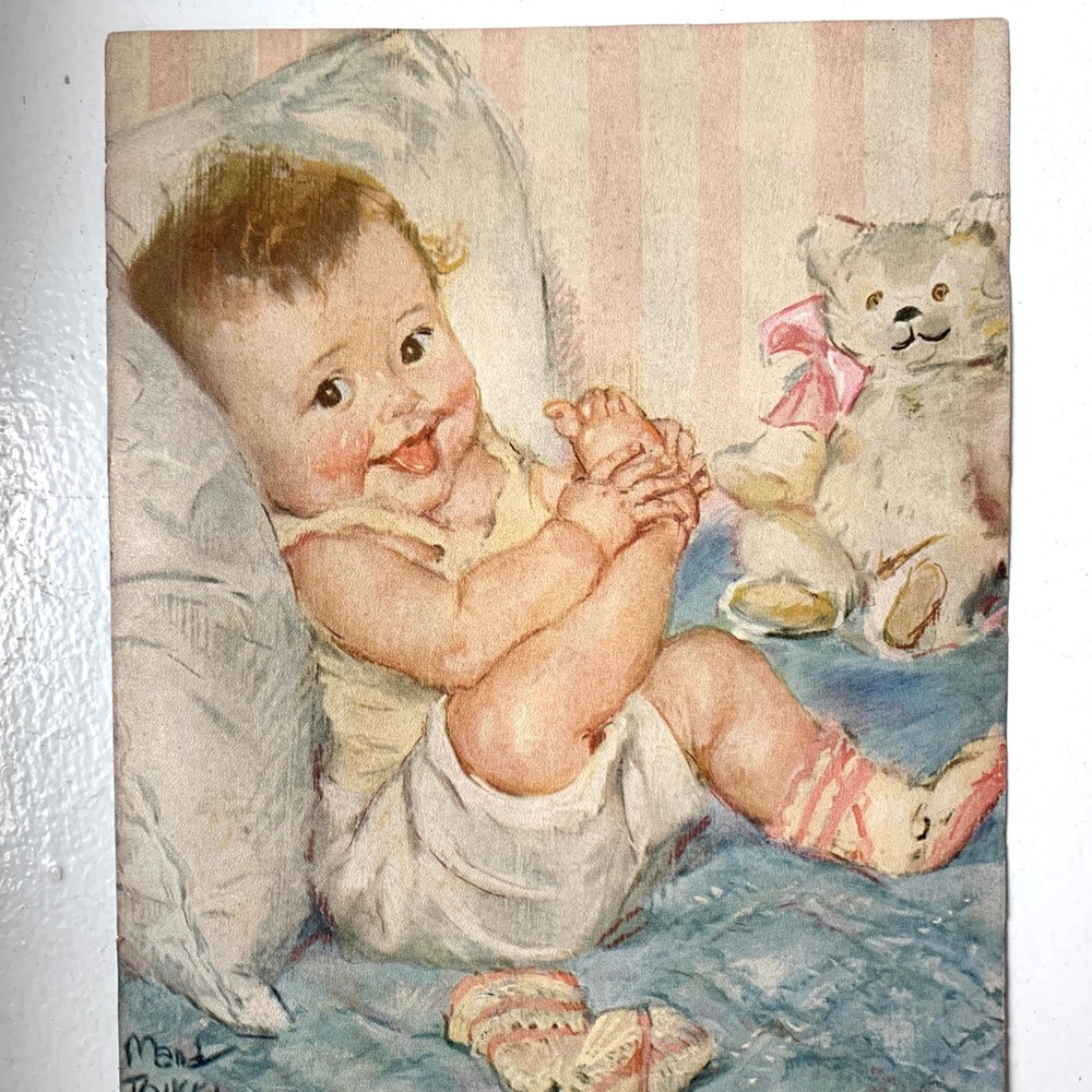 SOLD Authentic antique 1940s print, baby